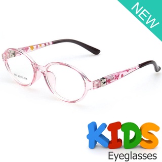 Japan ญี่ปุ่น แว่นเด็ก แฟชั่น รุ่น 8801 C-3 สีชมพูกรอบใส วัสดุ พีซี เกรด เอ PC A กรอบเต็ม ขาสปริง แว่นตาเด็ก Kid Glasses