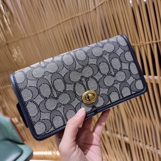 📮ส่งฟรี ‼️ COACH C3824 FOLDOVER CROSSBODY CLUTCH IN SIGNATURE JACQUARD