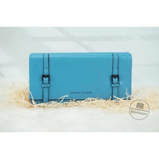 Charles &amp; Keith Buckle  Wallet (outlet) สีฟ้า