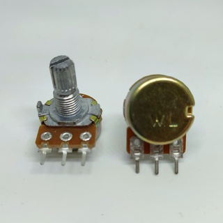 สินค้า Potentiometer วอลลุ่ม 1ชั้น 3ขา ความยาวแกน 15มิล ค่า 1K 2K 5K 10K 20K 50K 100K 250K 500K 1M