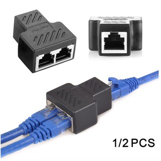 1 ถึง 2 Ways RJ45 Ethernet LAN Network Splitter อะแดปเตอร์คู่พอร์ต Coupler Extender อะแดปเตอร์ปลั๊กอะแดปเตอร์