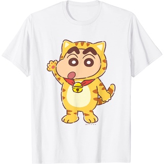 เสื้อยืดโอเวอร์ไซส์เสื้อยืด พิมพ์ลายลูกแมวชินจัง สําหรับผู้ใหญ่S-3XL