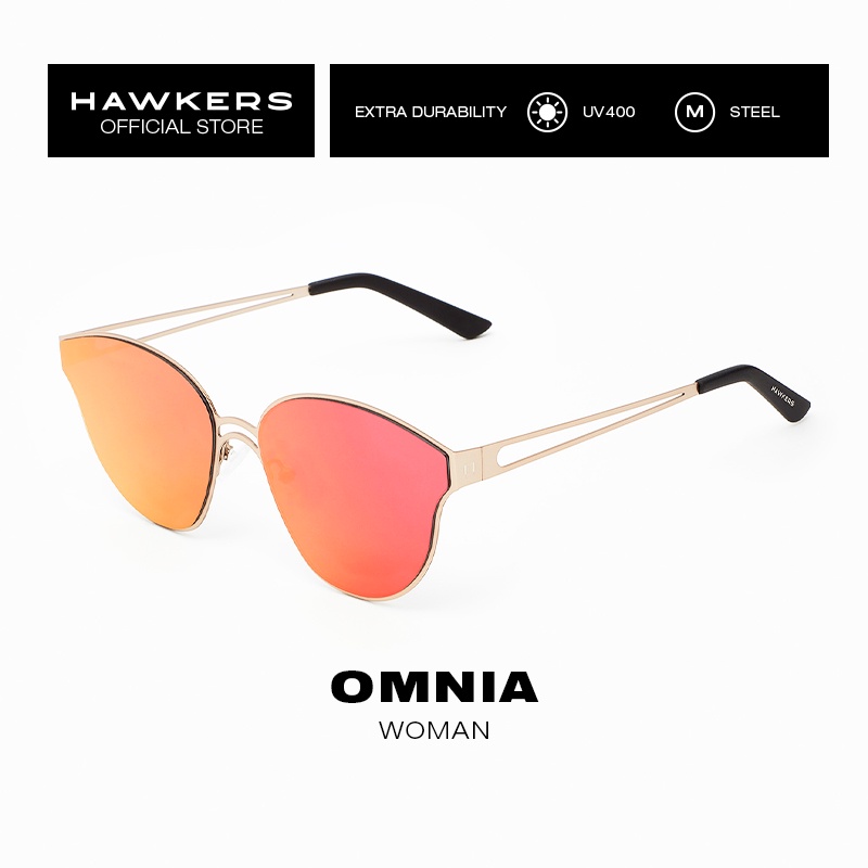 HAWKERS Gold Red OMNIA Sunglasses for Men and Women unisex. UV400