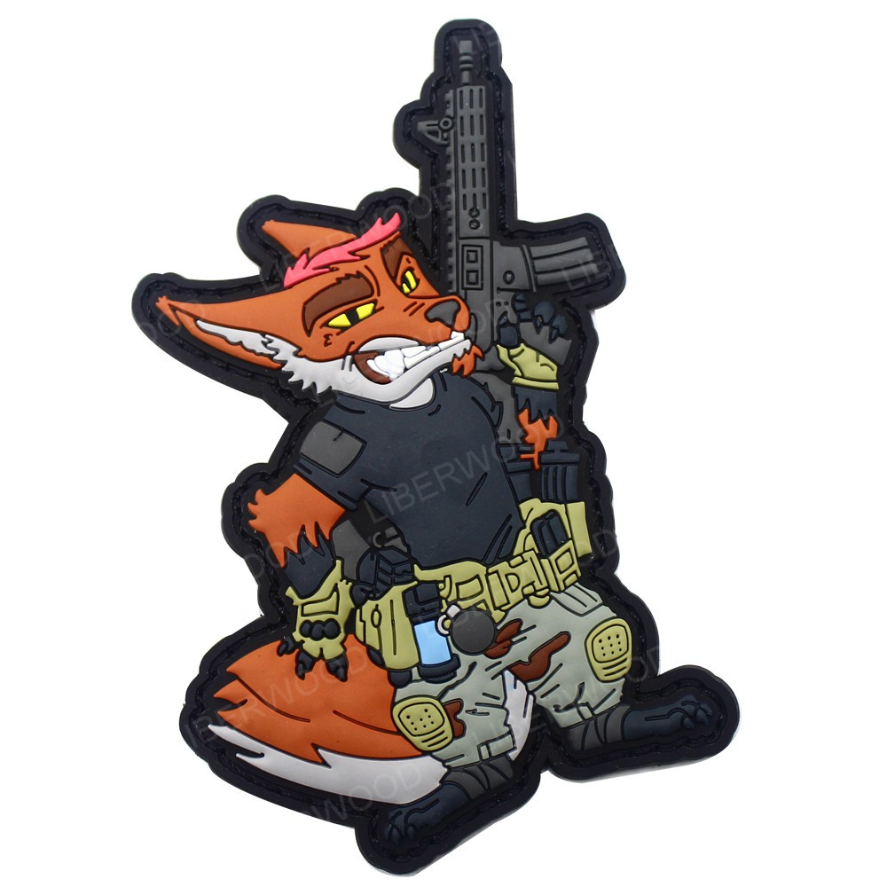 clothing-backpack-vest-accessories-fox-pvc-rubber-tactical-patch-jacket-clothes-applique-badge-biker-patch-with-hook-back