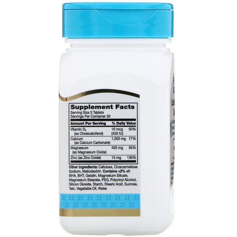 ภาพหน้าปกสินค้า(พร้อมส่ง) 21st Century Calcium Magnesium Zinc + D3 90 Tablets จากร้าน vitaminusashops บน Shopee