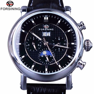 Forsining Luxury Casual Design Moonphase Calendar Display Mens Automatic Fashion Top Brand Luxury Mechanical Male Wrist