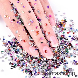Fantastictrip อุปกรณ์ตกแต่งเล็บ พลอยเทียม หลายขนาด