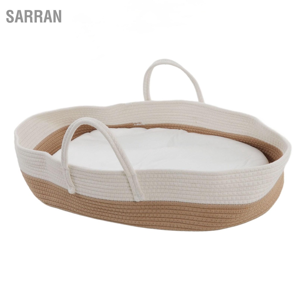ตะกร้าเชือกผ้าฝ้าย-แบบพกพา-พับได้-สําหรับเด็กทารกแรกเกิด-ใช้กลางแจ้ง-sarran