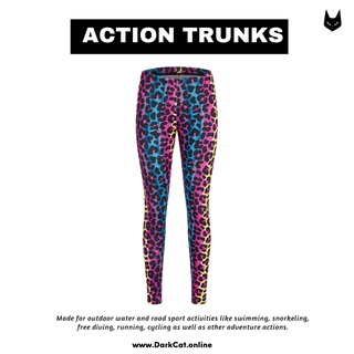 [DarkCat] กางเกงออกกำลังกาย Action Trunks กันแดด สำหรับกีฬากลางแจ้ง ว่ายน้ำ วิ่ง ลายเสือนีออน
