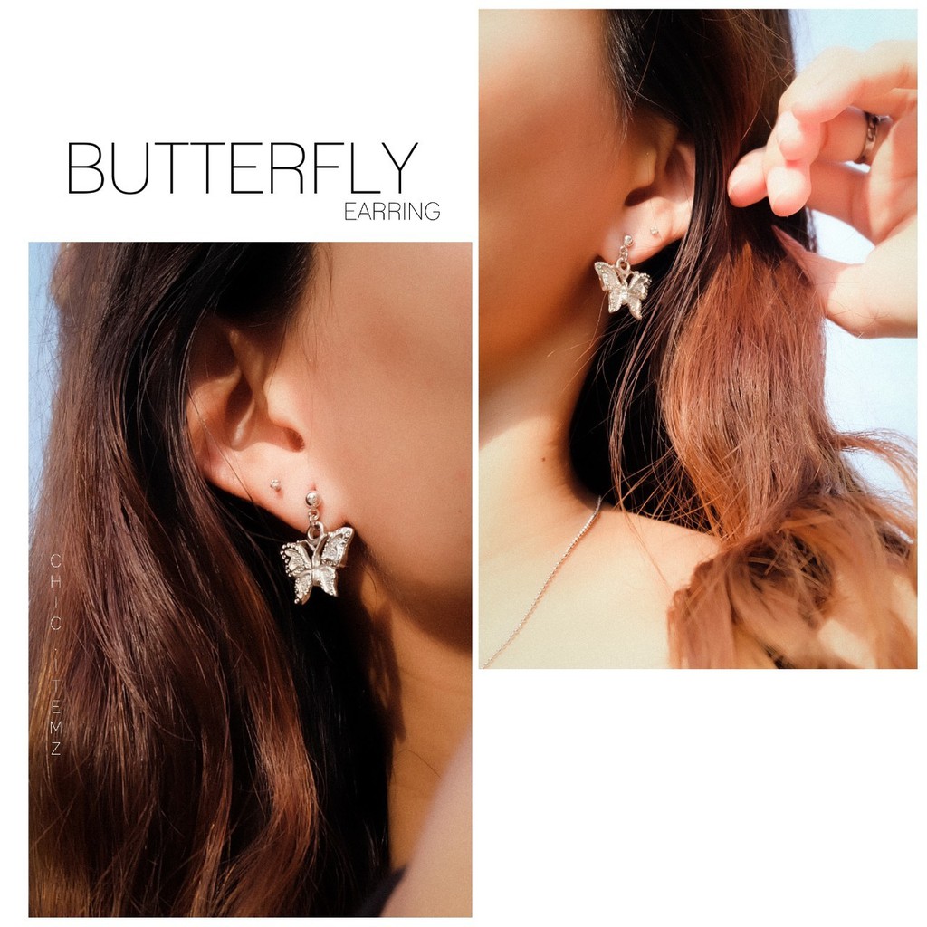 ต่างหู-butterfly-earring-ก้าน-nickle-free