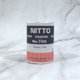 [1 ม้วน/ 5ม้วน] เทปนิตโต้ เทปกาวนิตโต้ กระดาษกาวนิตโต้ NITTO no.720 Masking Tape เทปกาวย่น ขูดเลขตัวถังรถ