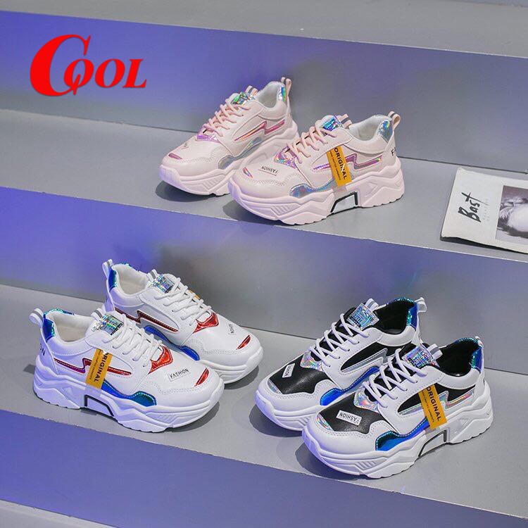 รูปภาพของCOOL SHOES (มาใหม่ AR-07) รองเท้าผ้าใบผู้หญิง เสริมส้น 5 ซม.รองเท้ากีฬาลำลอ แฟชั่นลองเช็คราคา