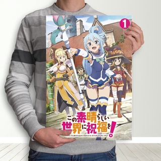 Wall Art KonoSuba Novel Anime Characters Megumin Kazuma Aqua Poster Prints  Set of 6 Size A4 (21cm x 29cm) Unframed GREAT GIFT : : Home