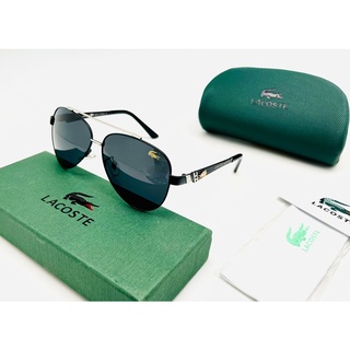 LACOSTE ใหม่ล่าสุด แก้วลาคอส โพลาไรซ์ ป้องกันรังสียูวี สีดํา สําหรับผู้ชาย