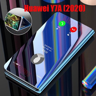 กรณี Huawei Y7A Plating mirror Leather Flip Case Huawei Y7A HuaweiY7A 2020 ปลอกโทรศัพท์ Cover Stand