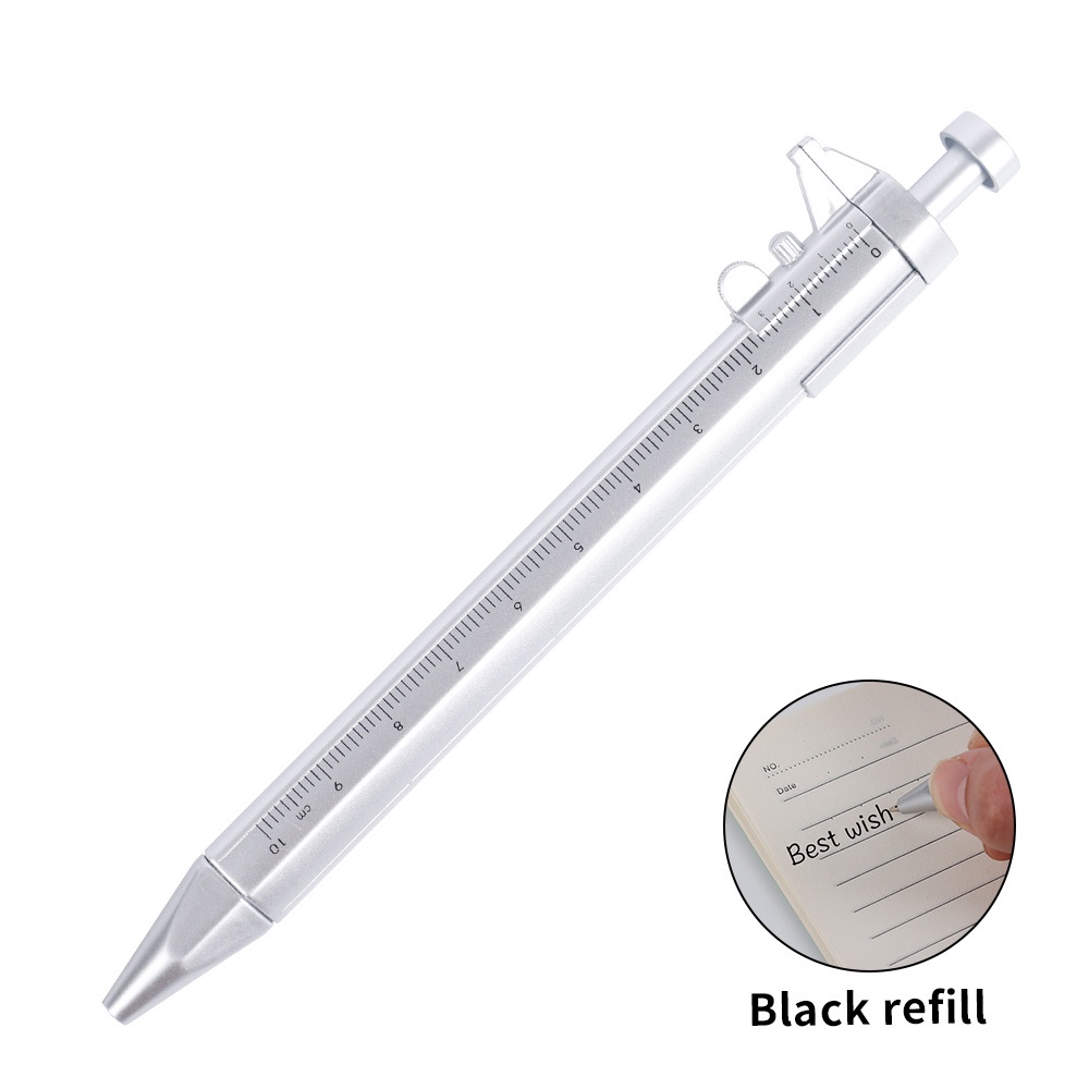 5Pcs Students Stationery 0-100mm Vernier Caliper Pen Ballpoint Pen Measuring Tool Multifunction Roller Pen - View #8