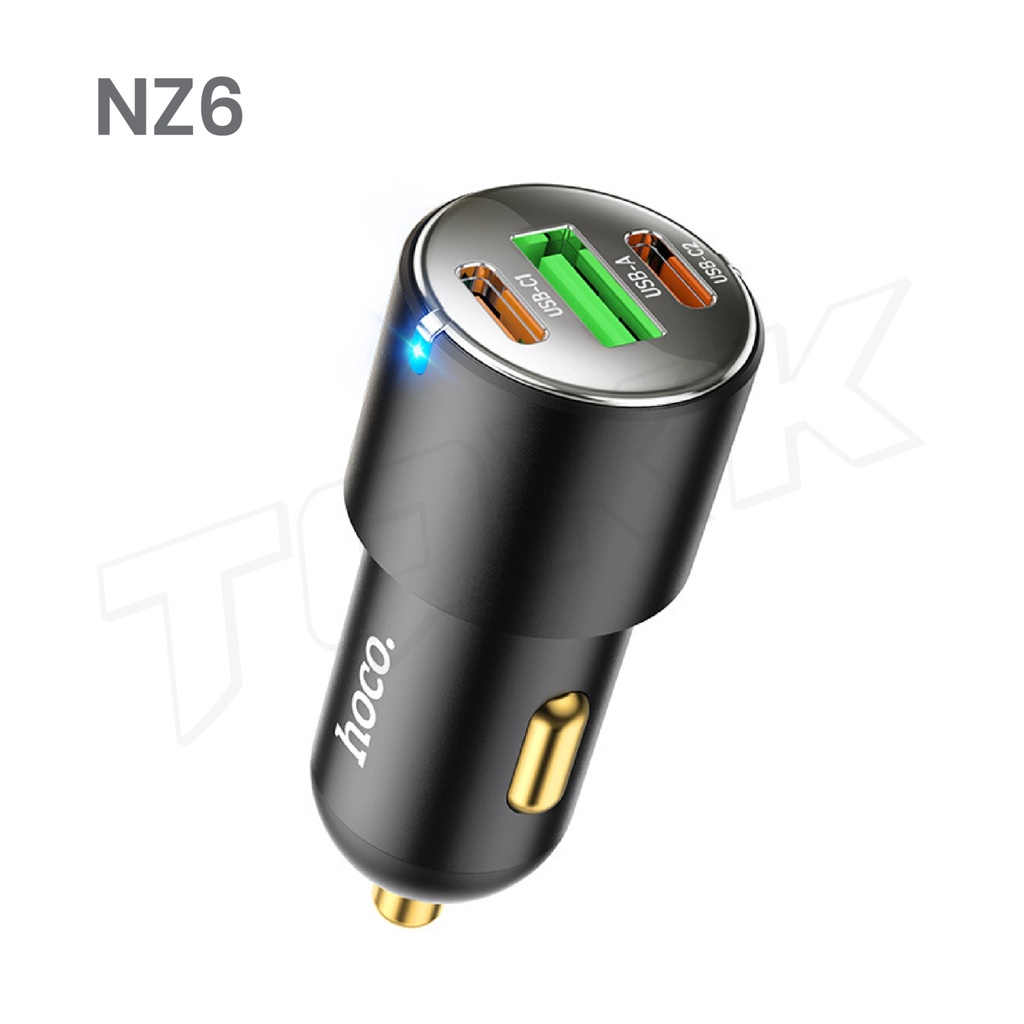hoco-nz6-ที่ชาร์จในรถ-pd45w-3port-car-charger-หัวชาร์จ-ในรถ-หัวชาร์จเร็ว-5a-45w-quick-charge-3-0-pd-3-0