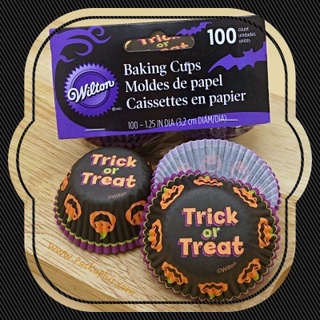 ถ้วยเค้ก ถ้วยคัพเค้ก Wilton Halloween Baking Cups Trick or Treat ถ้วยอบเค้ก เกรดพรีเมี่ยม สีสวย ลายน่ารักมากๆ แพค 100ใบ
