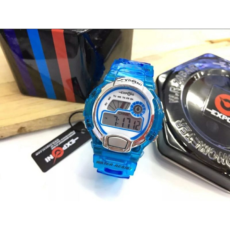 Exponiแบรนแท้ กันน้ำ100% ขนาดหน้าปัด35mm มีไฟดูเวลากลางคืน มีวันที่ ...