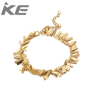 Accessories Creative exaggerated alloy geometric rectangle sequined tassel anklet for girls fo