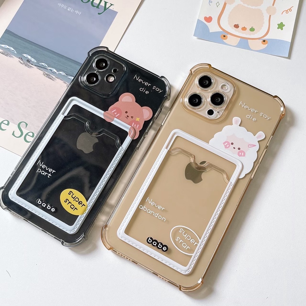 เคสใสใส่บัตร-เคสใส่บัตร-เคสไอโฟนใส่บัตร-เคสใส่รูป-เสียบบัตรแกะ-เสียบบัตรหมี