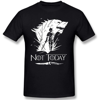 [S-5XL]ใหม่ เสื้อยืด พิมพ์ลาย Arya Stark Game Of Thrones Not Today สําหรับผู้ชาย WQER7296