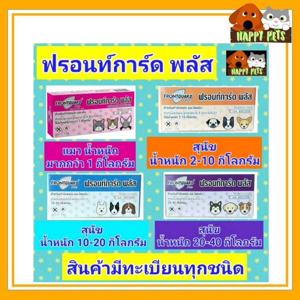 ภาพหน้าปกสินค้าFrontguard Plus ฟรอนท์การ์ด​ พลัส (Frontguard)​ สำหรับน้องแมว​ น้องสุนัข จากร้าน happypetss บน Shopee