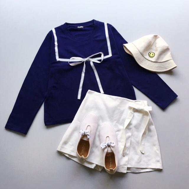 เสื้อแขนยาว-แต่งโบว์ที่อก