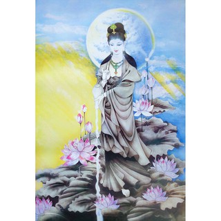 โปสเตอร์ รูปวาด ภูกันจีน เจ้าแม่กวนอิม พระโพธิ์สัตว์กวนอิม Bodhisattva Kuan Yin 观音 POSTER 23”x34” Myths Chinese Goddess