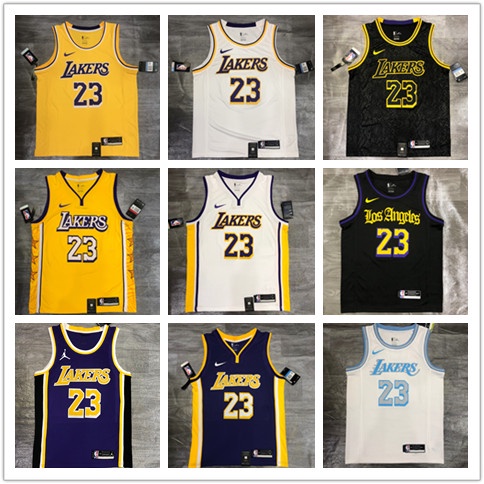 เสื้อกีฬาบาสเก็ตบอล-ลายทีม-lakers-urban-23-james-no-23-สีเหลือง