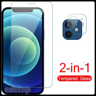 2in1 For iPhone 12  Glass For iPhone 12 Mini Camera Lens Screen Protective Film For iPhone 13 Pro Max 11 Tempered Glas