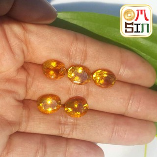 A075 พลอยซิทริน CITRINE เจียร ไข่ ขนาด 11 X 9 มิล พลอยสด ธรรมชาติแท้ 100%