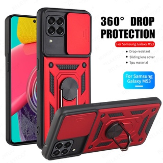 For Samsung Galaxy M53 Armor Metal Magnetic Case For Samsung M33 M52 5G M32 M12 M62 F62 Finger Ring Holder Cover