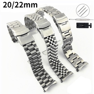 สายนาฬิกาข้อมือสเตนเลส ทรงโค้ง 20 มม. 22 มม. แบบเปลี่ยน สําหรับ Seiko SKX007 SKX009 SKX011