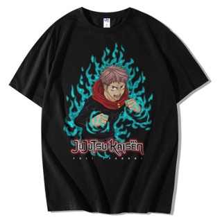 T-shirt  เสื้อยืด พิมพ์ลายอนิเมะ Jujutsu Kaisen Yuji ItadoriS-5XL