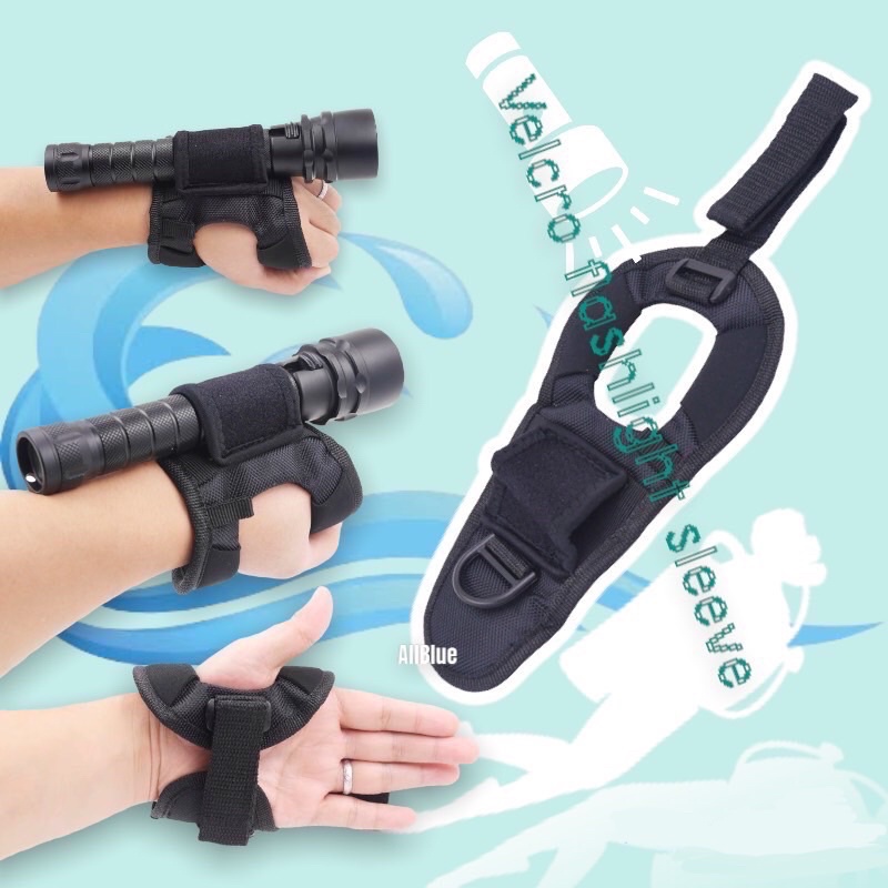 สายรัดไฟฉายดำน้ำ-velcro-flashlight-sleeve-อุปกรณ์เสริมไฟฉายดำน้ำ