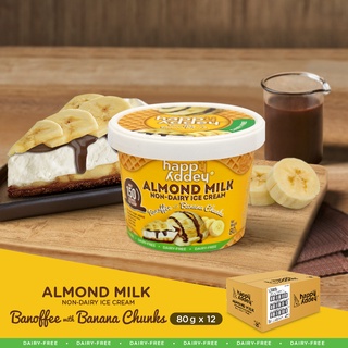 ไอศกรีมนมอัลมอนด์ สูตรบานอฟฟี่ ผสมเนื้อกล้วย 80g x 12 Cups (Banoffee Vegan Ice Cream)