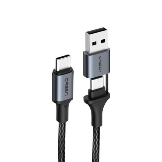 orsen-by-eloop-รุ่น-s8-สายชาร์จเร็ว-pd-100w-5a-แบบ-2-in-1-usb-c-to-c-ยาว-1-5-เมตรรองรับ-ชาร์จ-และ-sync-ถ่าย-โอน-ข้อมูล