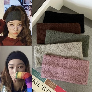 ผ้าคาดผมไหมพรม สีพื้น ผ้ารัดผมสไตล์เกาหลี สินค้าพร้อมส่งจากไทย