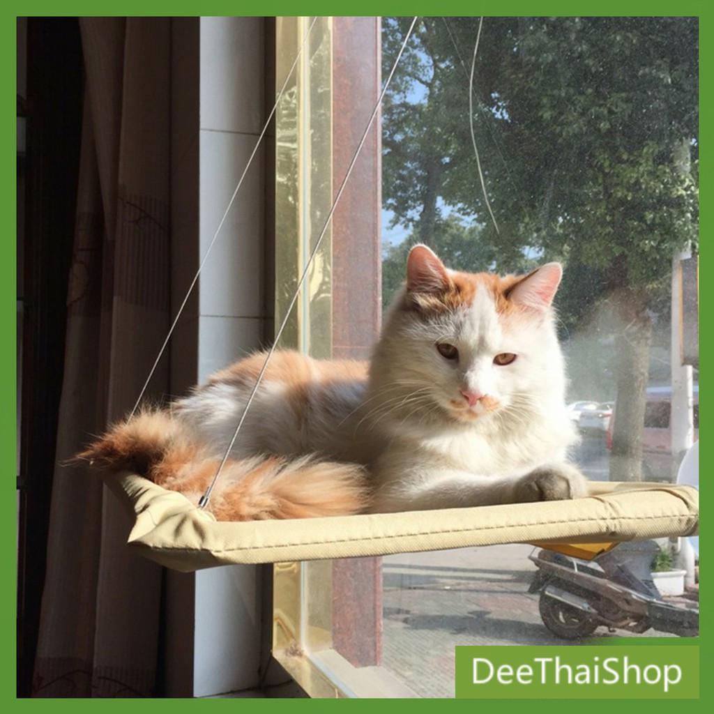 deethai-เปลผ้าใบ-เปลแมวติดกระจก-ขนาดใหญ่-55x35ซม-รับน้ำหนักได้ถึง-15-kg-บ้านแมว-เฟอร์นิเจอร์แมว-cat-windows-hammock