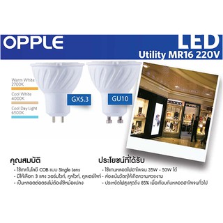 ภาพหน้าปกสินค้าหลอดไฟฮาโลเจน GU10 220v Utility 5w-7w Opple(globalbrand90ประเทศเลือกใช้) ที่เกี่ยวข้อง