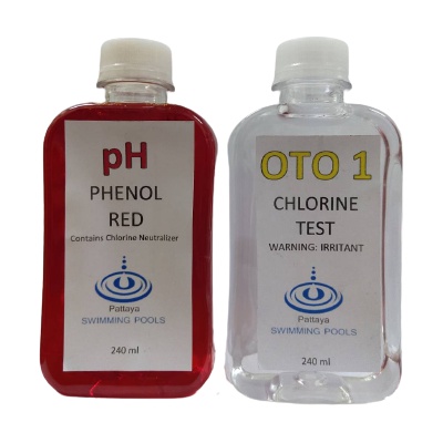 ราคาและรีวิวรีฟิวน้ำยาเช็คค่าคลอลีน pH OTO 240ml สระว่ายน้ำ