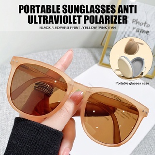 Crazyi Men Women Fashion Sunglasses Folding UV400 For Travel / Storage Case