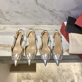 รองเท้าส้นสูง Valentino high heels  สีเงิน สีทอง สูง 8.5 และ 4.5 cm