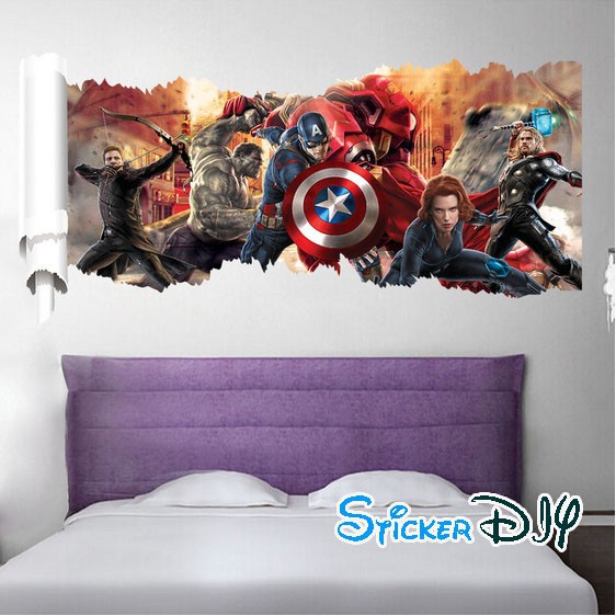 wall-sticker-สติ๊กเกอร์ติดผนัง-3d-avengers-สไตล์-b-กว้าง90cm-xสูง50cm