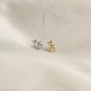 (โค้ด X8SFXJ ลด 20%) A.piece  จิวเงินแท้ [all silver 925] teddy bear piercing (ราคาต่อข้าง)