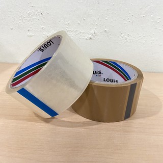 เทปใส OPP ยี่ห้อ louis Tape หน้าเทปกว้าง 2 นิ้ว ยาว 45 หลา (ใส, น้ำตาล) เทปกาวใส สก๊อตเทป เทปปิดกล่อง (ราคาต่อ 1 ม้วน)