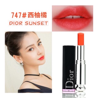 Beauty-Siam แท้ทั้งร้าน !! ลิป DIOR ADDICT LACQUER STICK 747 DIOR SUNSET ขนาดจริง 3.2 G.