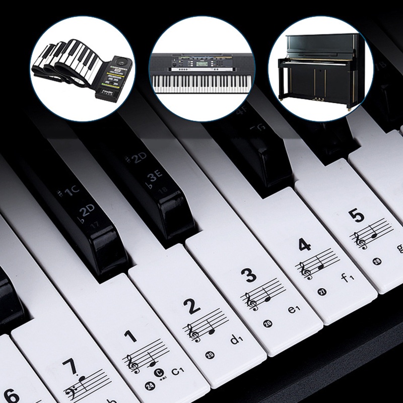 54/61/88 Keys Piano Keyboard Stickers Electronic Keyboard for Key Piano ...