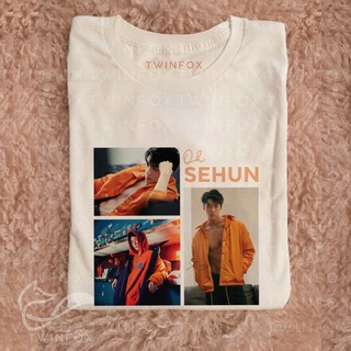 เสื้อยืดโอเวอร์ไซส์เสื้อยืด พิมพ์ลาย Kpop EXO Oh Sehun สําหรับผู้ชาย และผู้หญิงS-3XL